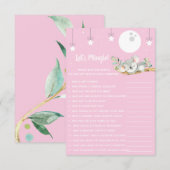 Slaapende Koala Baby shower Game Laten we Mingle!  Kaart (Voorkant / Achterkant)