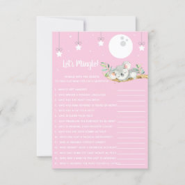 Slaapende Koala Baby shower Game Laten we Mingle!  Kaart