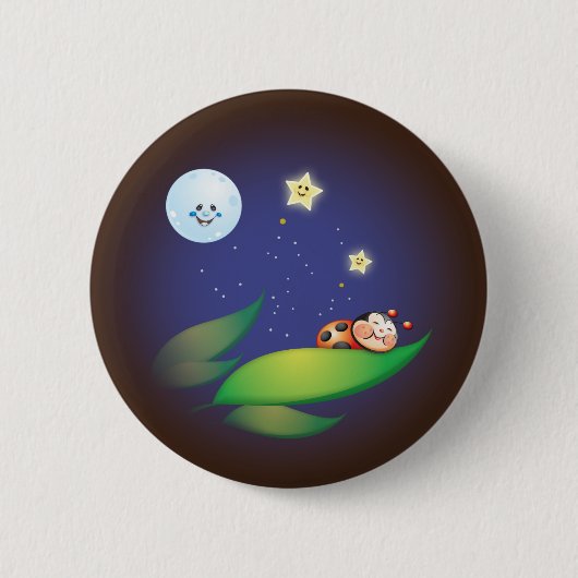 Slaapende Ladybug Button (Voorkant)