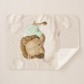 Slaapende lion Cub Sherpa Blanket Deken (Voorkant (horizontaal))