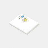Slaapende maan en glimlende zon post-it® notes (Schuin)