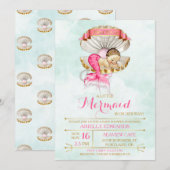 Slaapende Mermaid Baby Clam Shell Tiara Gold & Roz Kaart (Voorkant / Achterkant)