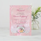 Slaapende Mermaid Girl Pink Pearls Clam Shell Kaart (Staand voorkant)