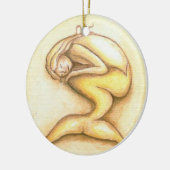 Slaapende Mermaid Gold-kerstversiering Keramisch Ornament (Links)