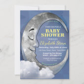 Slaapende Moon baby shower-uitnodiging Kaart (Voorkant)