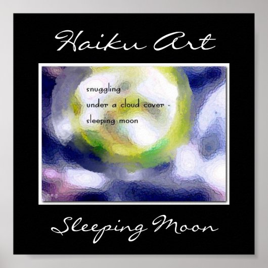Slaapende Moon Haiku Art Print (Voorkant)