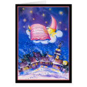 Slaapende Moon Winter Card (Voorkant)