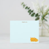 Slaapende Oranje tablet Bedankkaart (Staand voorkant)