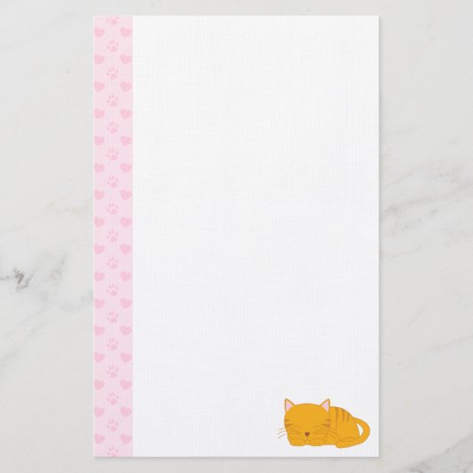Slaapende Oranje tablet Briefpapier (Voorkant)