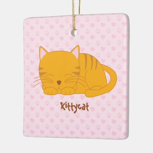 Slaapende Oranje tablet Keramisch Ornament (Links)