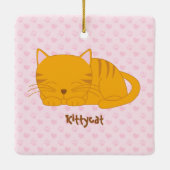 Slaapende Oranje tablet Keramisch Ornament (Achterkant)