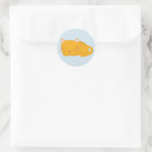Slaapende Oranje tablet Ronde Sticker (Tas)