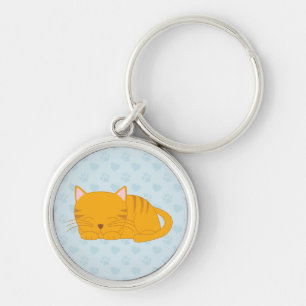 Slaapende Oranje tablet Sleutelhanger