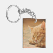 Slaapende Oranje tablet Sleutelhanger (Voorkant Links)