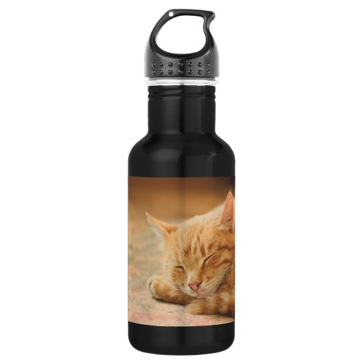 Slaapende Oranje tablet Waterfles (Voorkant)
