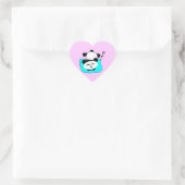 Slaapende Panda Hart Sticker (Tas)