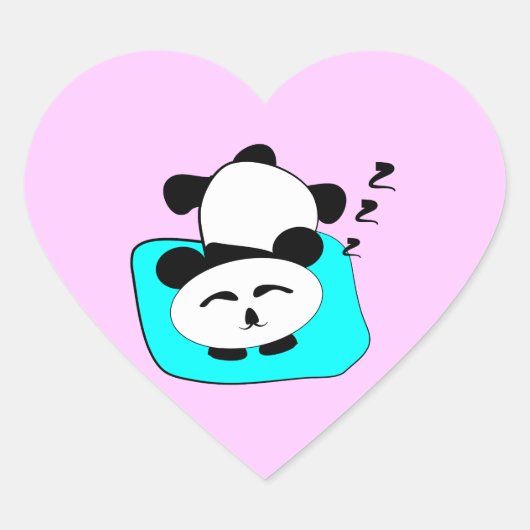 Slaapende Panda Hart Sticker (Voorkant)
