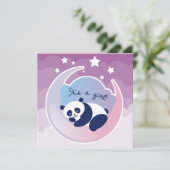 Slaapende Panda 'het is een meisje' - geboorteaank Aankondiging (Staand voorkant)