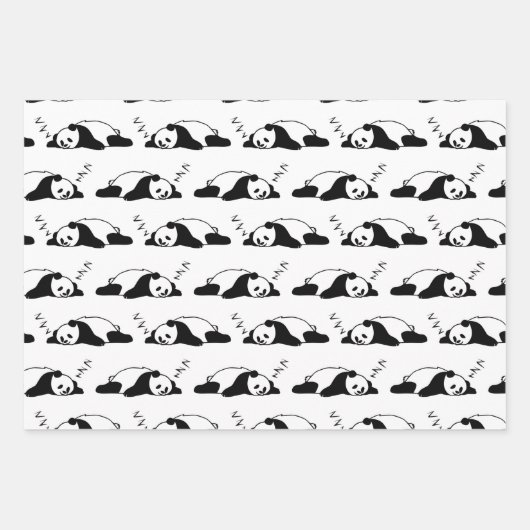 Slaapende Panda ZZZ Beer Lover Lazy Nap Animals Inpakpapier Vel (Voorkant)