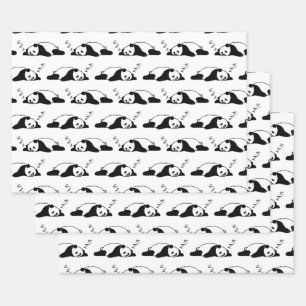 Slaapende Panda ZZZ Beer Lover Lazy Nap Animals Inpakpapier Vel