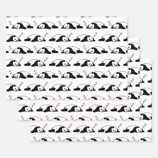 Slaapende Panda ZZZ Beer Lover Lazy Nap Animals Inpakpapier Vel (Set)