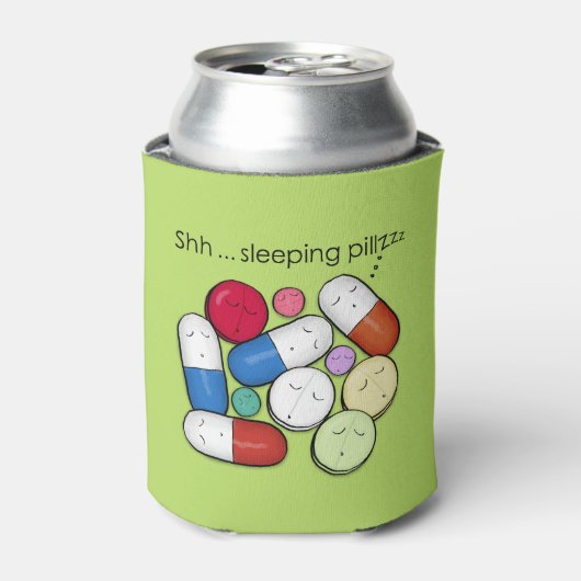 Slaapende pillen-medicatie blikjeskoeler (Blikje Voorkant)