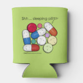 Slaapende pillen-medicatie blikjeskoeler (Achterkant)