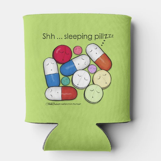Slaapende pillen-medicatie blikjeskoeler (Achterkant)