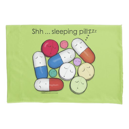 Slaapende pillen-medicatie kussensloop (Voorkant)