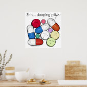 Slaapende pillen-medicatie poster (Keuken)