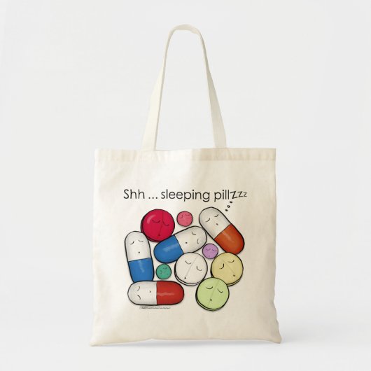 Slaapende pillen-medicatie tote bag (Voorkant)