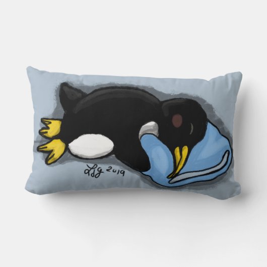 Slaapende pinguïn Pillow Kussen (Achterkant)