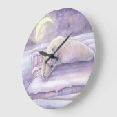 Slaapende polaire Beer Fantasy Wildlife Snuggable  Grote Klok (Hoek)