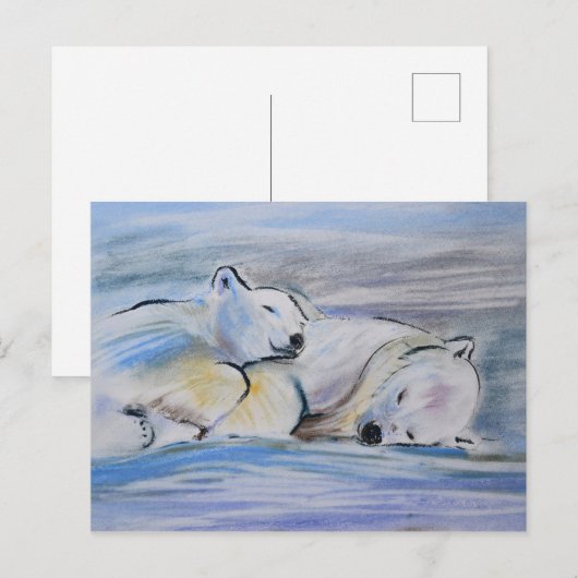 Slaapende poolBeren Briefkaart (Voorkant / Achterkant)