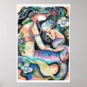 Slaapende Poster tussen moeder en kind Mermaid ART (Voorkant)