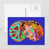 Slaapende Python Pop Art Post Card (blauw) Briefkaart (Voorkant / Achterkant)