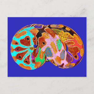 Slaapende Python Pop Art Post Card (blauw) Briefkaart