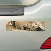 Slaapende Rhino Bumpersticker (Op auto)