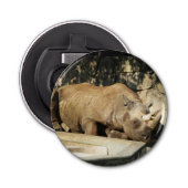 Slaapende Rhino Button Flesopener (Voorkant)