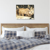 Slaapende Rhino Canvas Afdruk (Insitu (Slaapkamer))
