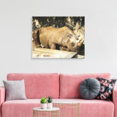 Slaapende Rhino Canvas Afdruk (Insitu (Woonkamer))