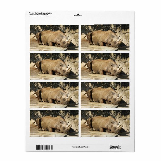 Slaapende Rhino Etiket (Full Sheet)