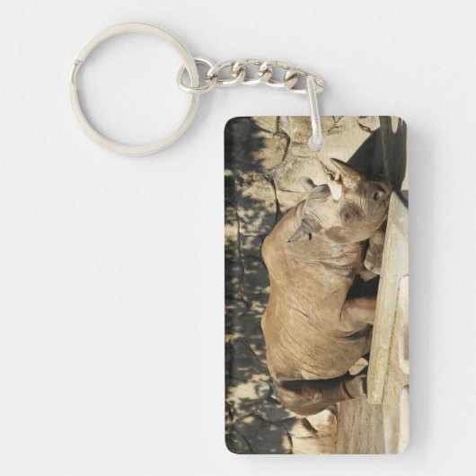 Slaapende Rhino Sleutelhanger (Voorkant)