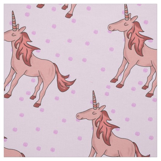 Slaapende roze Unicorn Stof (Swatch)