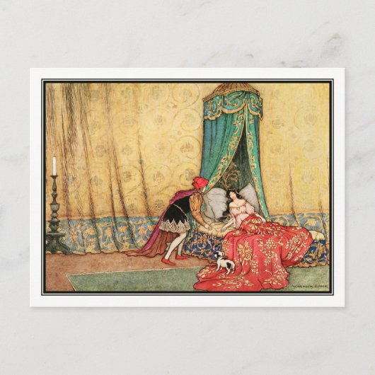 Slaapende schoonheid door Warwick Goble Briefkaart (Voorkant)