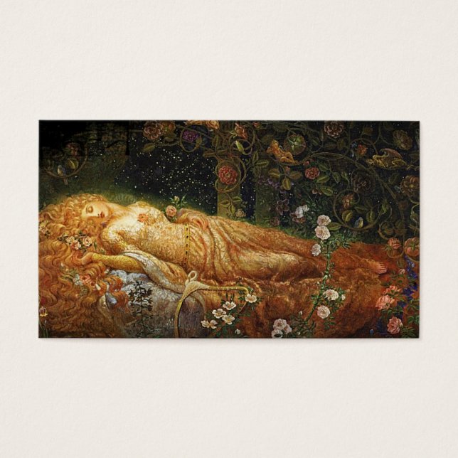 Slaapende schoonheid en Harp Visitekaartjes (Voorkant)