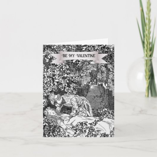Slaapende schoonheid Fairy Tale Art Valentijnsdag Kaart (Voorkant)