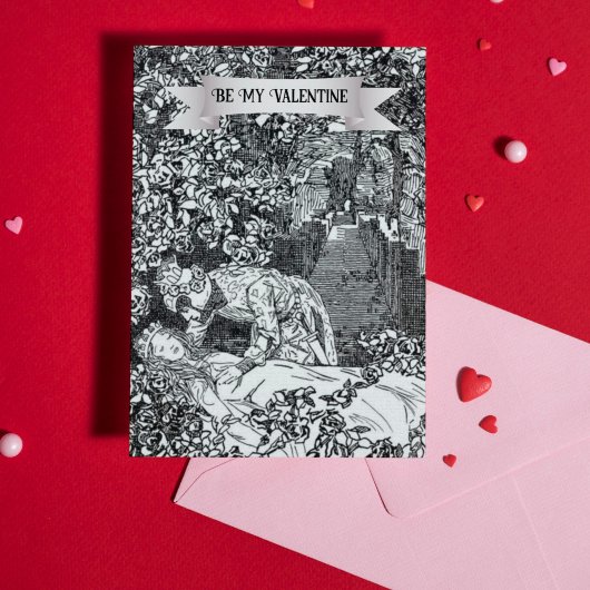 Slaapende schoonheid Fairy Tale Art Valentijnsdag Kaart