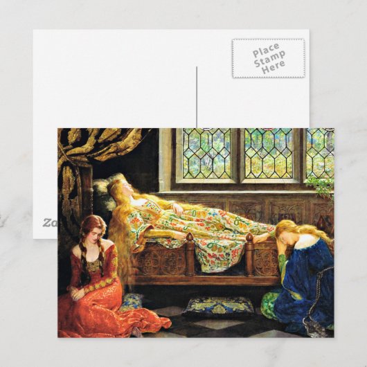 Slaapende schoonheidskunst briefkaart (Voorkant / Achterkant)