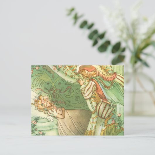 Slaapende schoonheidsprinses,  feillade briefkaart (Staand voorkant)